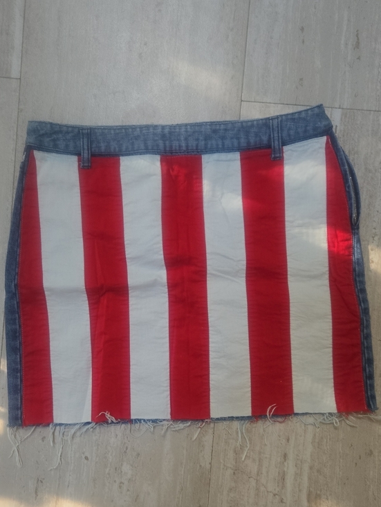 Tommy Hilfiger Dresses & Skirts - Vintage Tommy Hilfiger Stars & Stripes Raw Edge Mini Jean Skirt